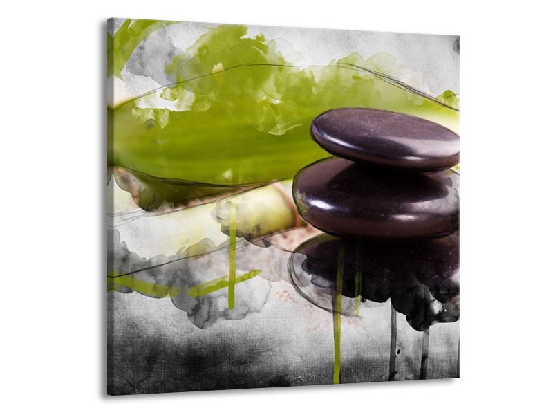 Canvas schilderij Spa | Groen, Zwart, Grijs | 70x70cm 1Luik