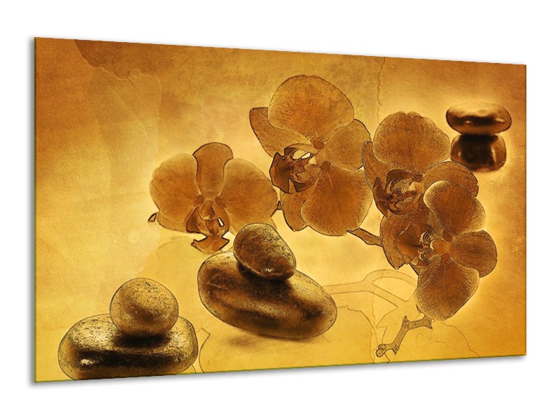 Canvas schilderij Orchidee | Bruin | 120x70cm 1Luik