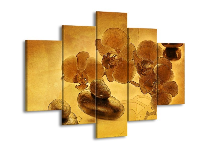 Glas schilderij Orchidee | Bruin | 150x105cm 5Luik