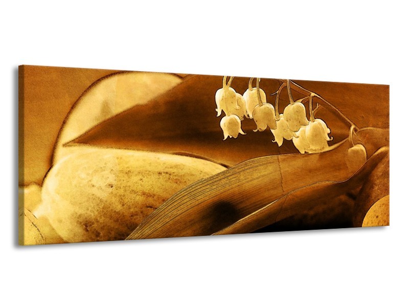 Glas schilderij Bloem | Bruin | 145x58cm 1Luik