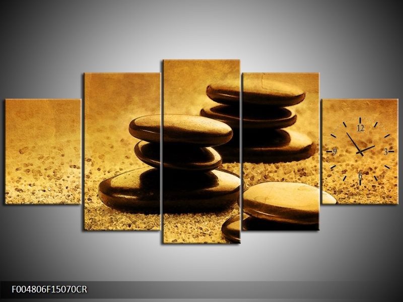 Klok schilderij Spa | Bruin | 150x70cm 5Luik