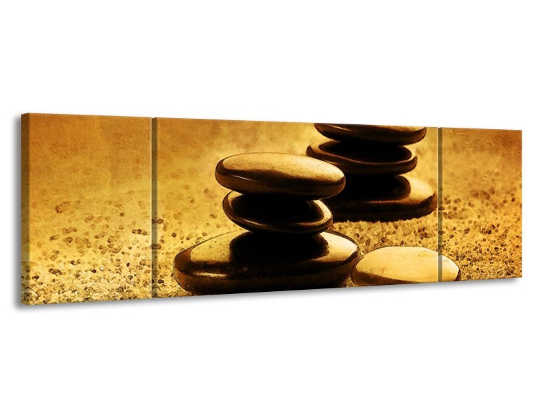 Canvas schilderij Spa | Bruin | 170x50cm 3Luik