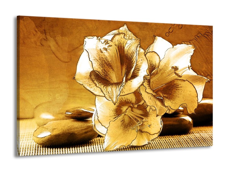 Glas schilderij Bloem | Bruin | 140x90cm 1Luik