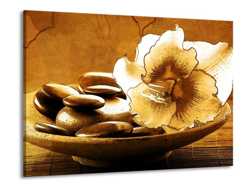 Canvas schilderij Bloem | Bruin | 100x70cm 1Luik