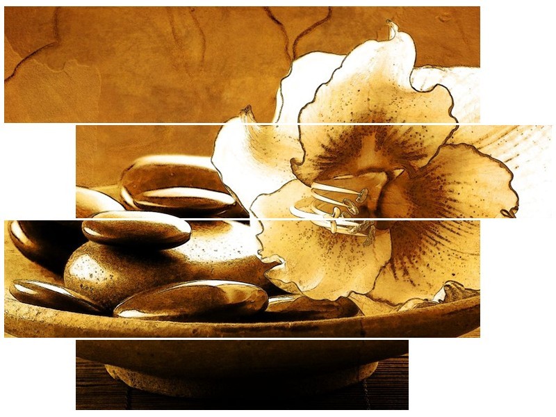 Glas schilderij Bloem | Bruin | 115x85cm 4Luik