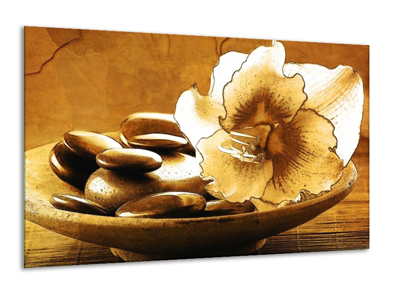 Canvas schilderij Bloem | Bruin | 120x70cm 1Luik