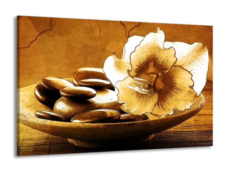 Glas schilderij Bloem | Bruin | 140x90cm 1Luik