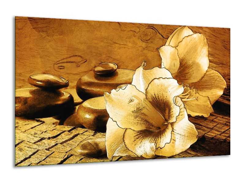 Canvas schilderij Bloem | Bruin | 120x70cm 1Luik