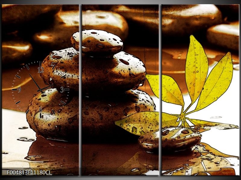 Klok schilderij Spa | Bruin, Groen | 111x80cm 3Luik