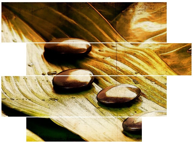 Glas schilderij Spa | Geel, Bruin, Wit | 115x85cm 4Luik