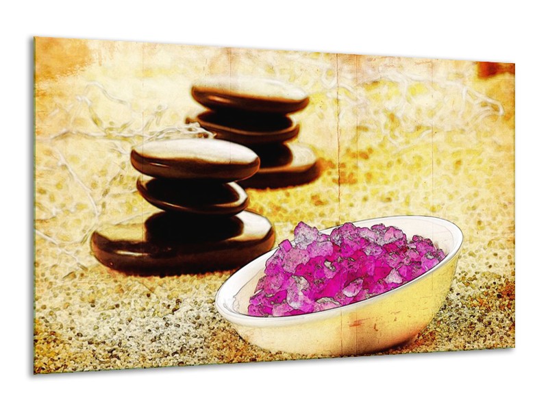 Canvas schilderij Spa | Roze, Geel, Bruin | 120x70cm 1Luik
