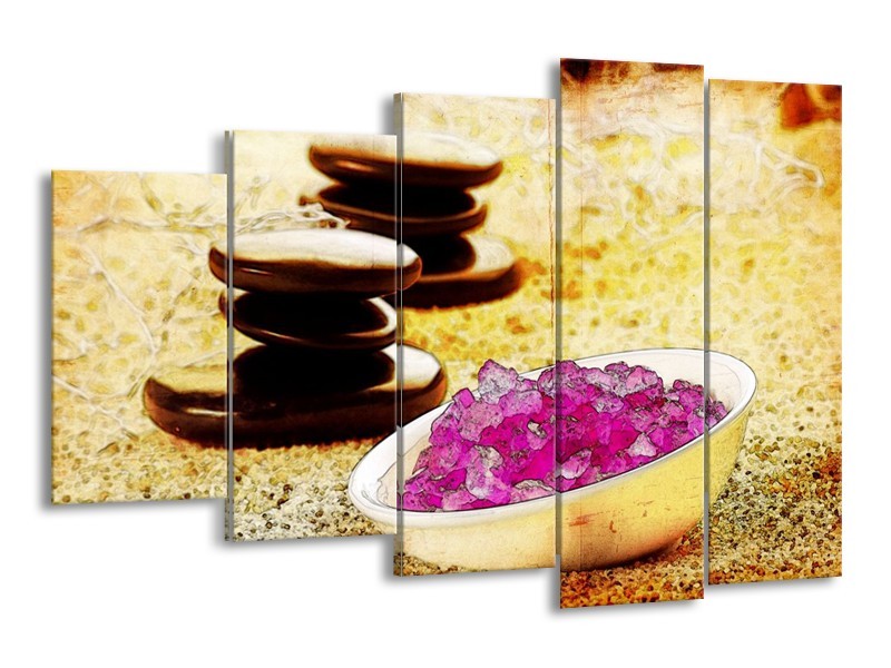 Canvas schilderij Spa | Roze, Geel, Bruin | 150x100cm 5Luik