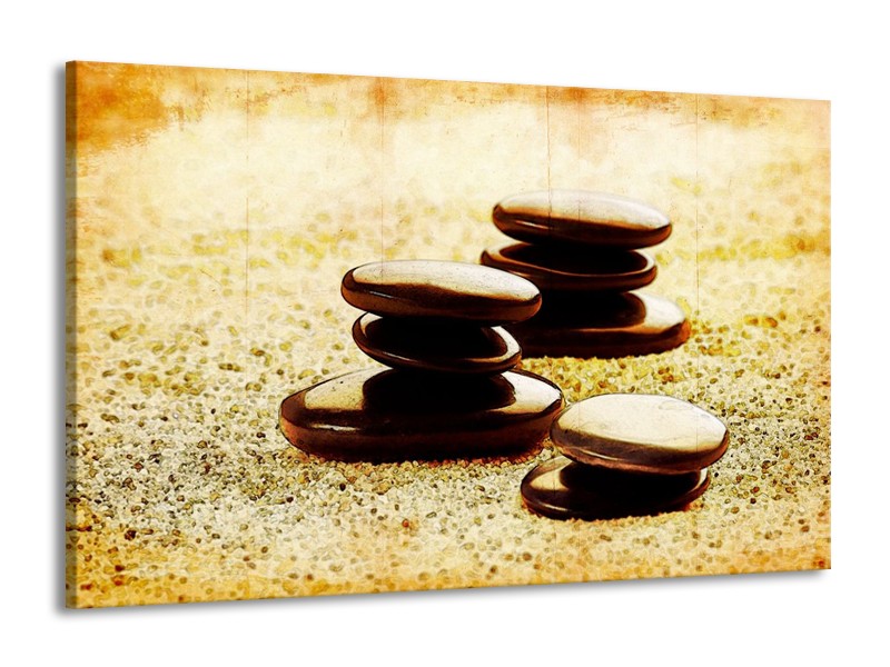 Glas schilderij Spa | Zwart, Geel, Bruin | 140x90cm 1Luik