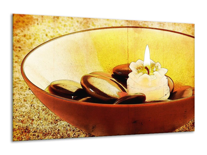 Canvas schilderij Spa | Bruin, Geel, Zwart | 120x70cm 1Luik