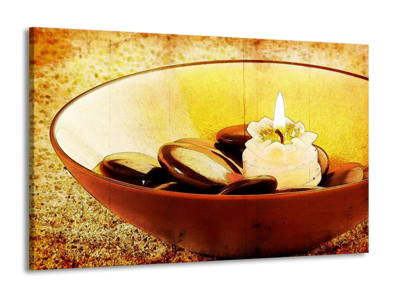 Glas schilderij Spa | Bruin, Geel, Zwart | 140x90cm 1Luik