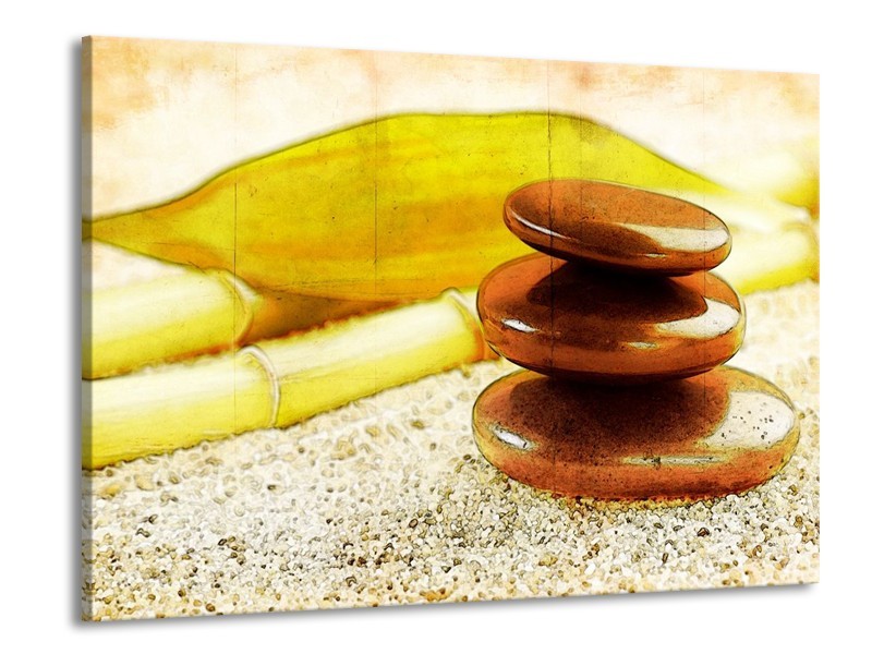Canvas schilderij Spa | Geel, Bruin, Wit | 100x70cm 1Luik