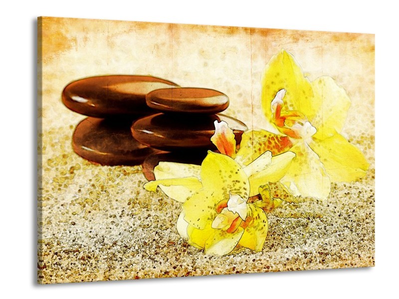 Canvas schilderij Spa | Geel, Bruin, Wit | 100x70cm 1Luik