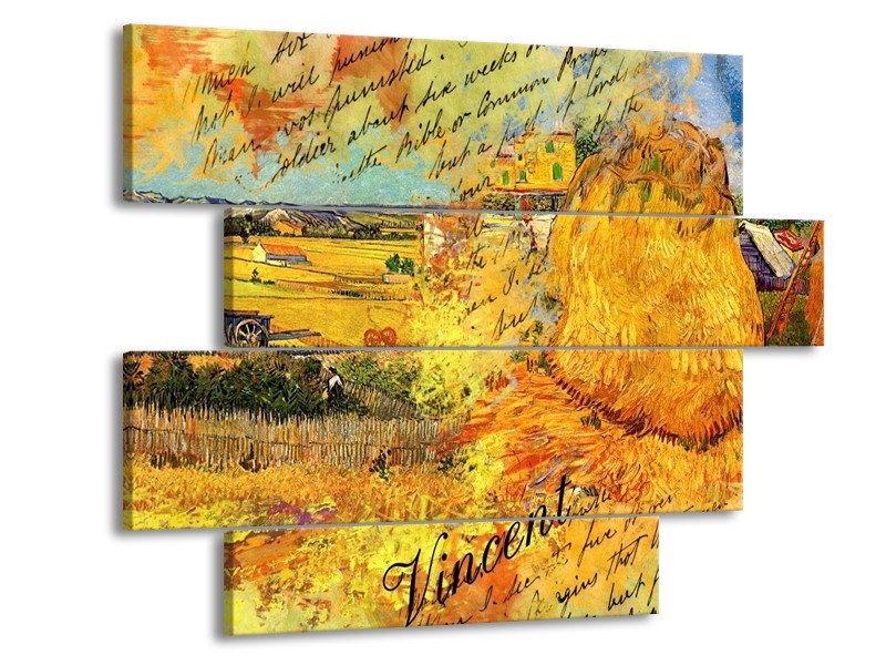 Canvas schilderij Klassiek | Geel, Bruin | 115x85cm 4Luik