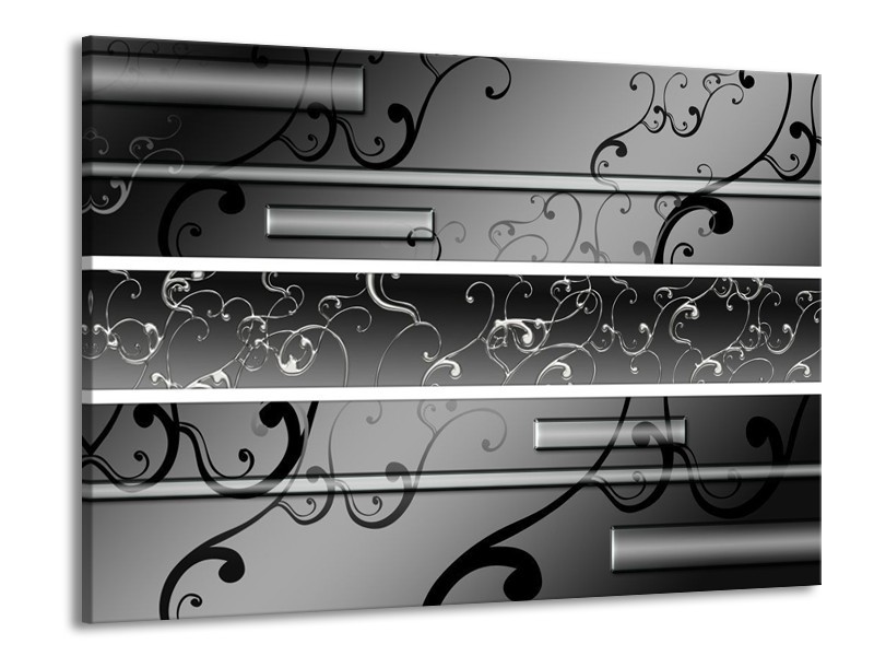 Canvas schilderij Modern | Grijs, Zwart, Wit | 100x70cm 1Luik