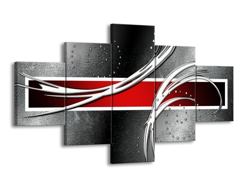 Glas schilderij Modern | Rood, Grijs, Wit | 125x70cm 5Luik
