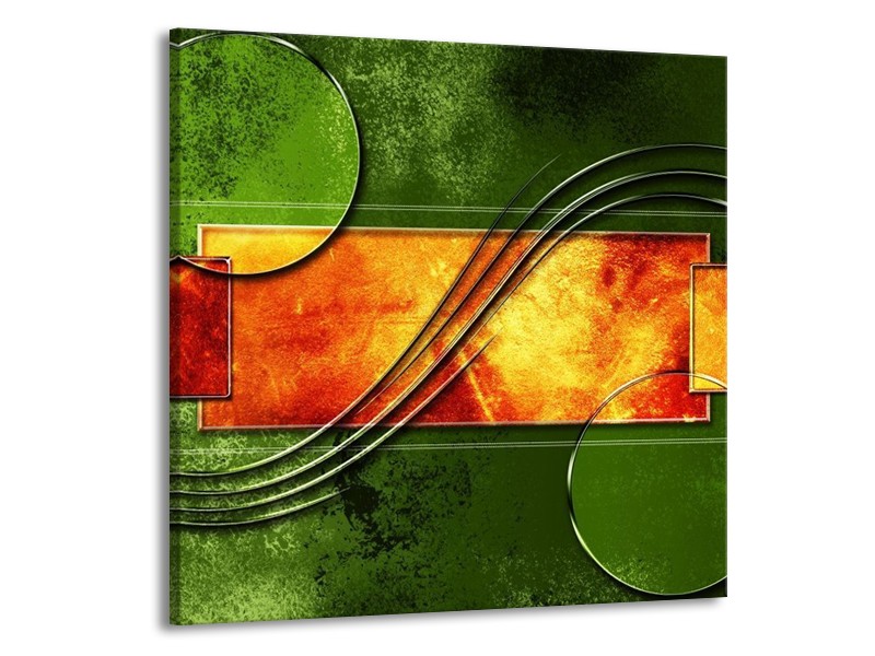 Canvas schilderij Modern | Oranje, Geel, Groen | 50x50cm 1Luik