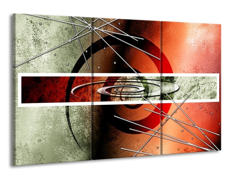 Glas schilderij Modern | Rood, Grijs, Wit | 165x100cm 3Luik