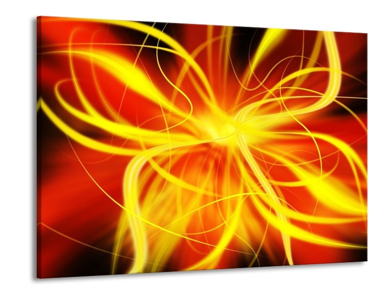 Canvas schilderij Modern | Geel, Oranje, Bruin | 100x70cm 1Luik