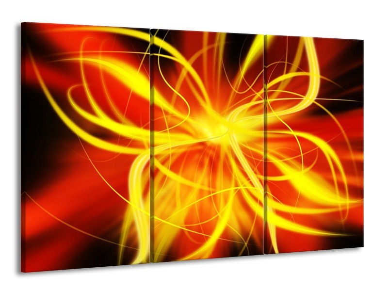 Glas schilderij Modern | Geel, Oranje, Bruin | 165x100cm 3Luik