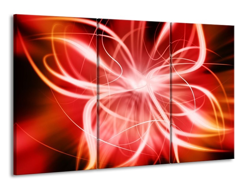 Glas schilderij Modern | Rood, Wit, Grijs | 165x100cm 3Luik