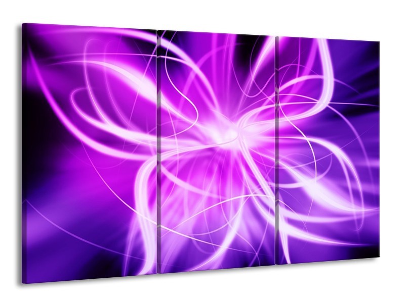 Glas schilderij Modern | Paars, Wit | 165x100cm 3Luik