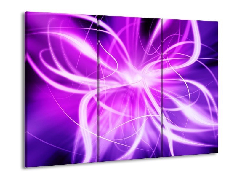Canvas schilderij Modern | Paars, Wit | 90x60cm 3Luik
