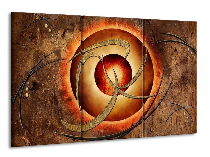 Glas schilderij Modern | Bruin, Oranje | 165x100cm 3Luik