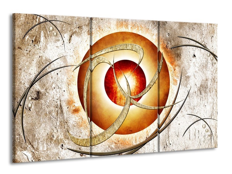 Glas schilderij Modern | Wit, Oranje | 165x100cm 3Luik