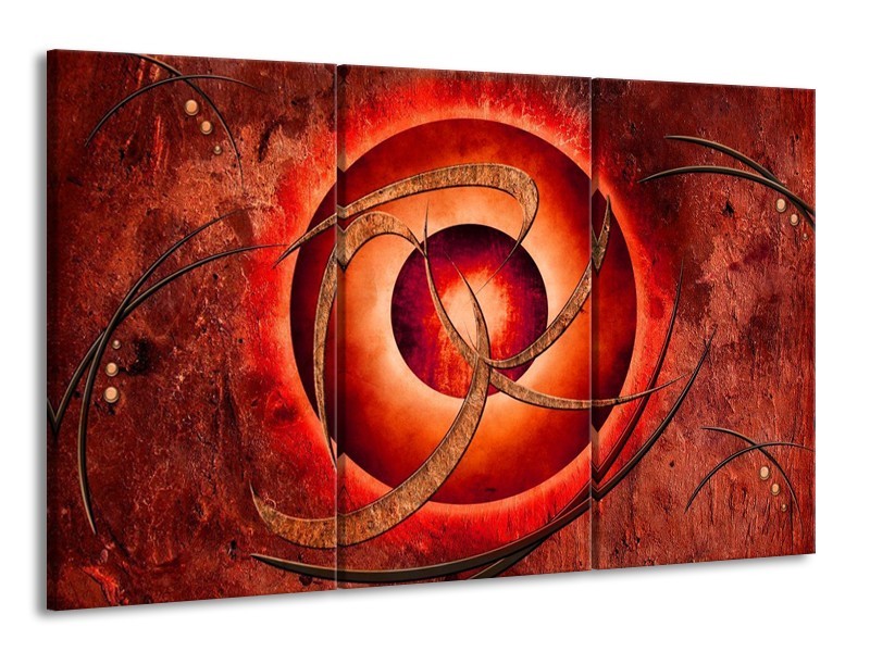Glas schilderij Modern | Rood, Bruin | 165x100cm 3Luik