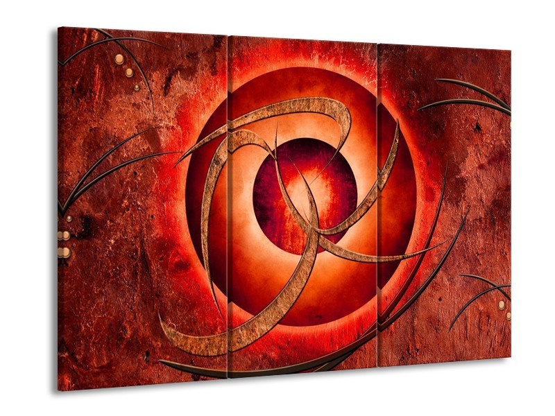 Canvas schilderij Modern | Rood, Bruin | 90x60cm 3Luik