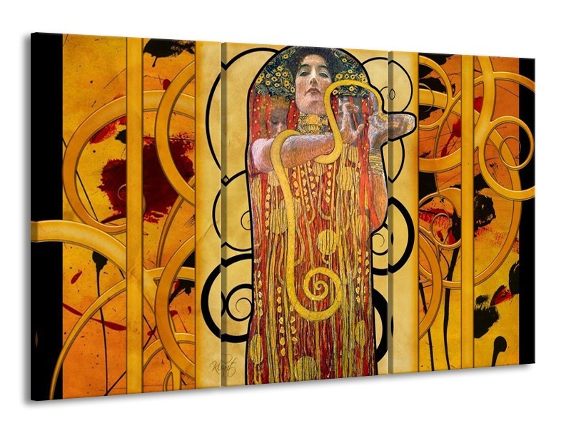 Glas schilderij Modern | Geel, Bruin, Zwart | 165x100cm 3Luik