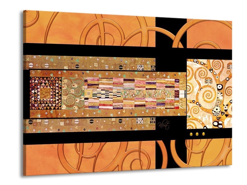 Canvas schilderij Modern | Geel, Bruin, Zwart | 100x70cm 1Luik