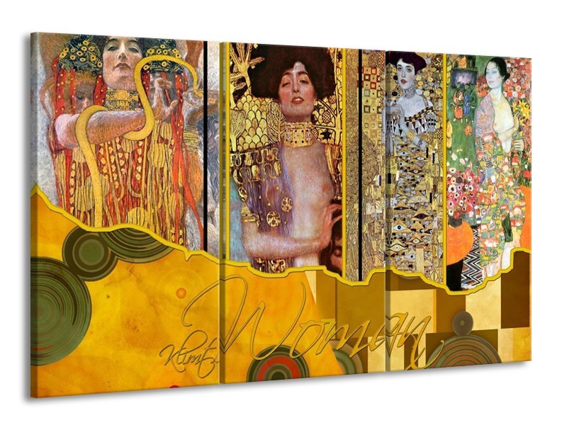Glas schilderij Modern | Geel, Bruin, Zwart | 165x100cm 3Luik