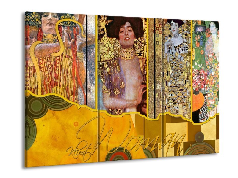 Canvas schilderij Modern | Geel, Bruin, Zwart | 90x60cm 3Luik