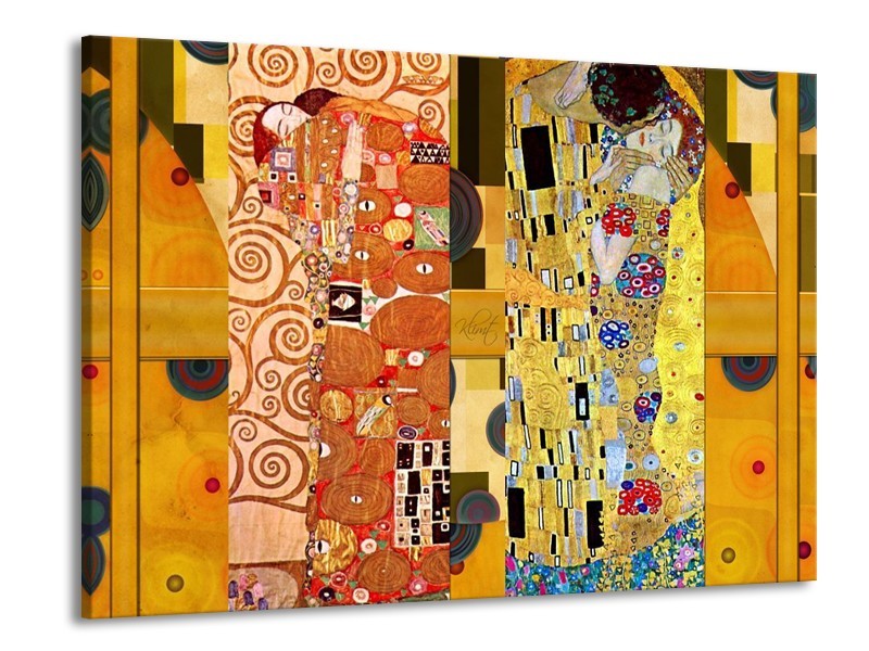 Canvas schilderij Modern | Geel, Bruin, Zwart | 100x70cm 1Luik