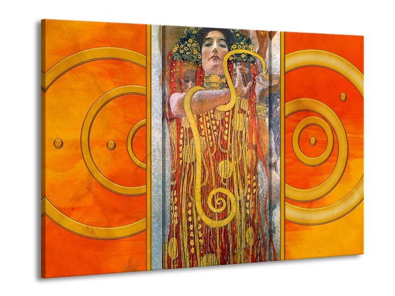 Canvas schilderij Modern | Geel, Bruin, Zwart | 90x60cm 3Luik