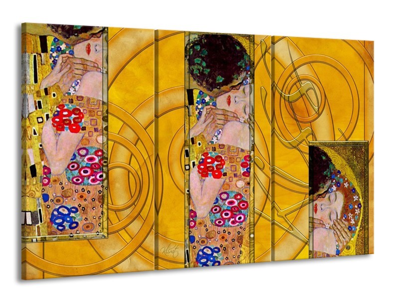 Glas schilderij Modern | Geel, Roze, Rood | 165x100cm 3Luik