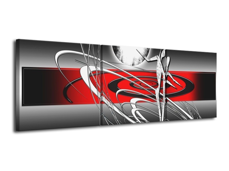 Glas schilderij Modern | Rood, Grijs, Wit | 120x40cm 3Luik