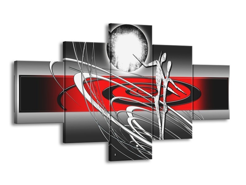 Glas schilderij Modern | Rood, Grijs, Wit | 125x70cm 5Luik