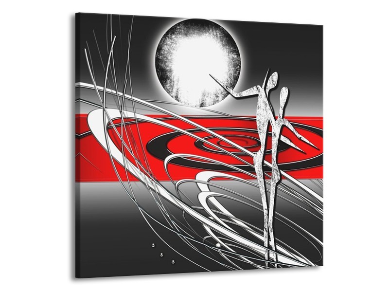 Glas schilderij Modern | Rood, Grijs, Wit | 50x50cm 1Luik