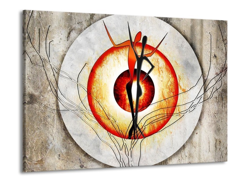 Canvas schilderij Modern | Oranje, Grijs, Zwart | 100x70cm 1Luik