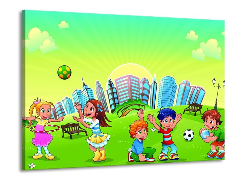 Canvas schilderij Sprookje | Groen, Blauw, Geel | 100x70cm 1Luik