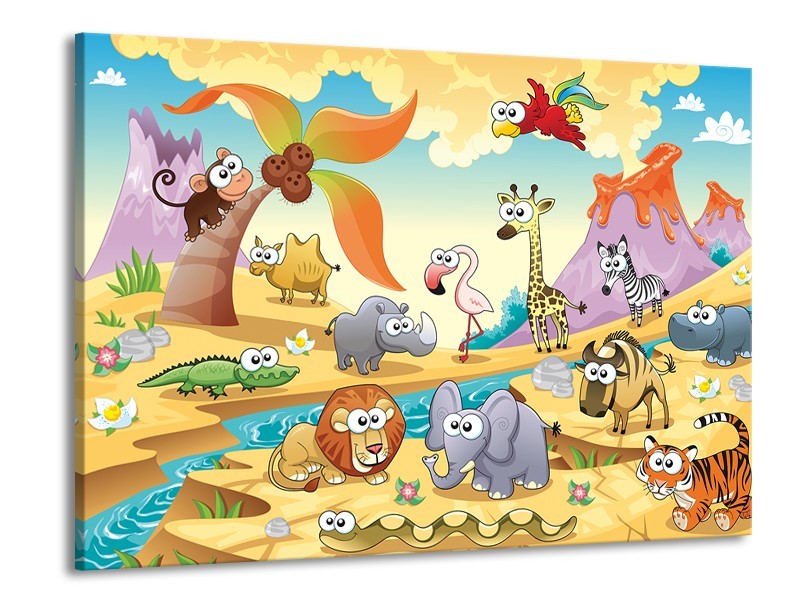 Canvas schilderij Sprookje | Groen, Roze, Paars | 100x70cm 1Luik