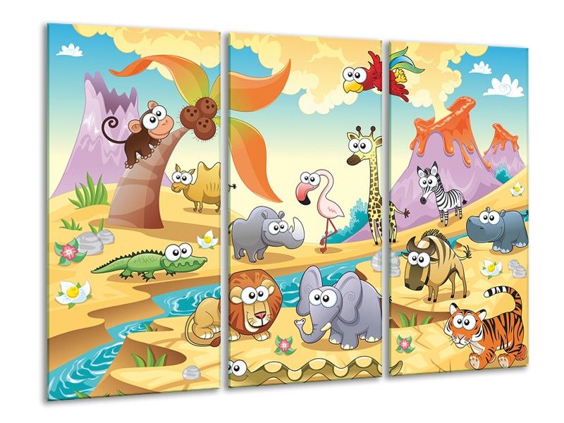 Glas schilderij Sprookje | Groen, Roze, Paars | 120x80cm 3Luik