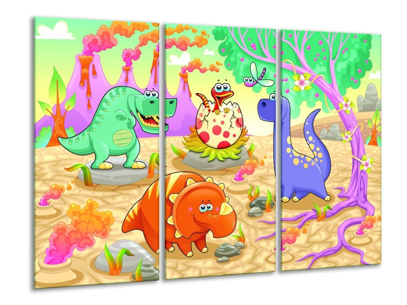 Glas schilderij Sprookje | Groen, Roze, Paars | 120x80cm 3Luik